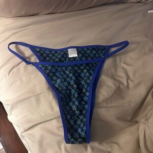 Strawberry Milk Mob Blue Floral Bikini Bottom